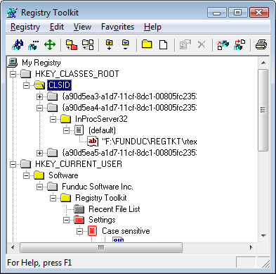 Registry Toolkit Screen Shot (7K)